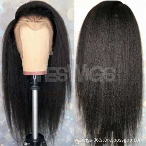 Cheap Wholesale Yeswigs Kinky Yaki Straight Lace Frontal Wig Raw Brazilian Virgin Human Hair Transparent Hd Full Lace Front Wig